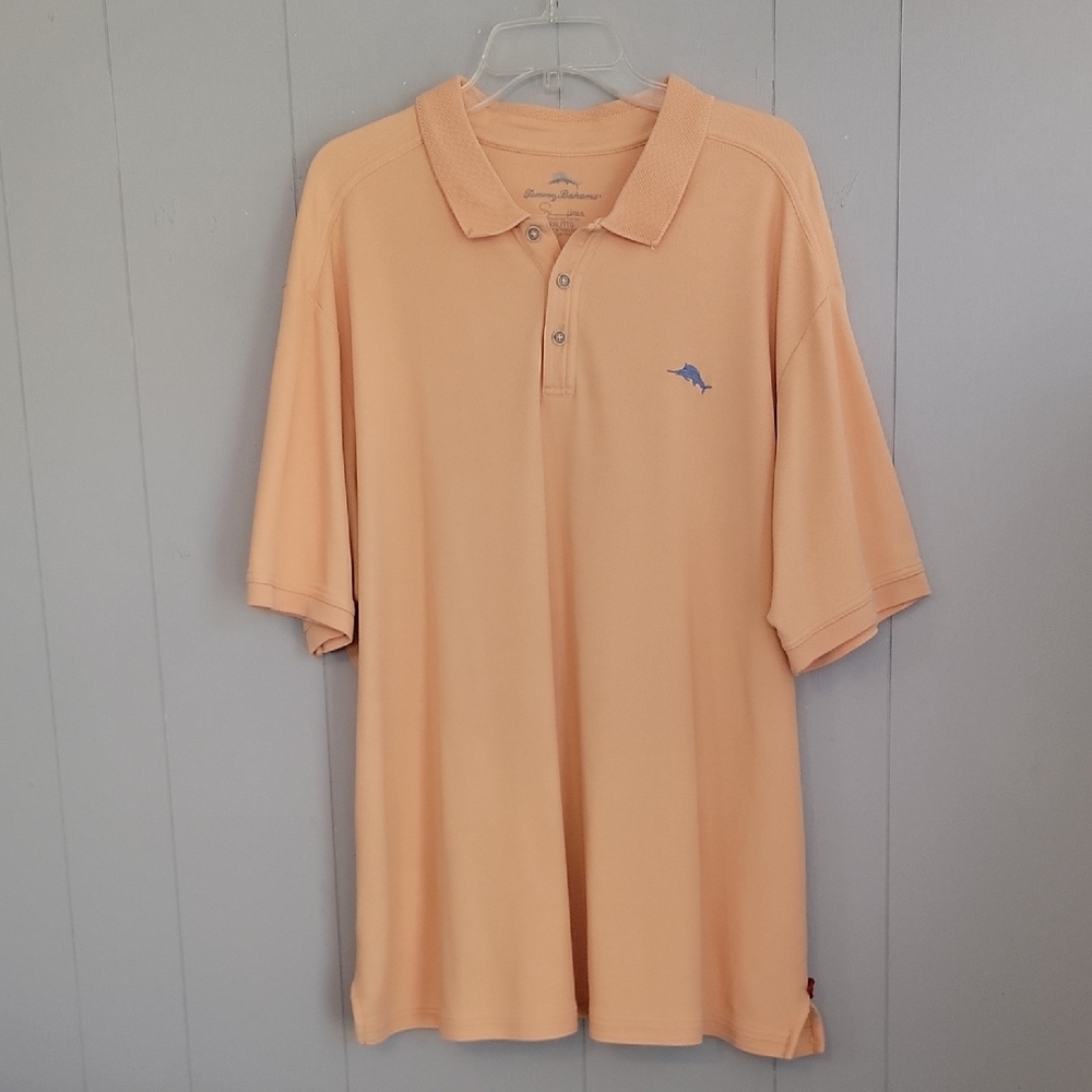 Tommy Bahama Men's Shirt XXL Orange Short Sleeve Polo